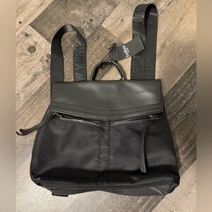 Botkier New York Black Mini Backpack | Nylon & Faux Leather Convertible Bag NWT